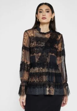 Printed Mesh Tiered Top