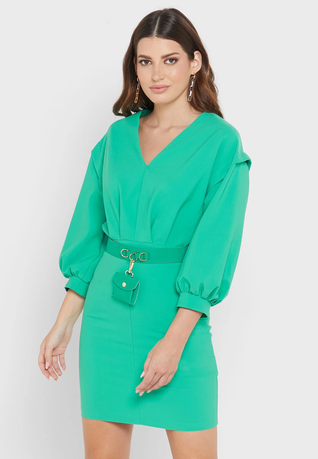 Puff Sleeve Belted Dress 1 Puff Sleeve Belted Dress