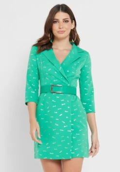 Printed Surplice Wrap Dress