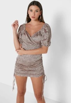 Puff Sleeve Polka Dot Dress