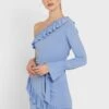 One Shoulder Ruffle Detail Dress