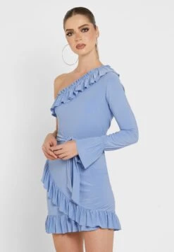 One Shoulder Ruffle Detail Dress