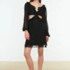 Trendyol Pleated Cut Out Detail Dress