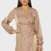 Noisy May Balloon Sleeves Wrap Dress