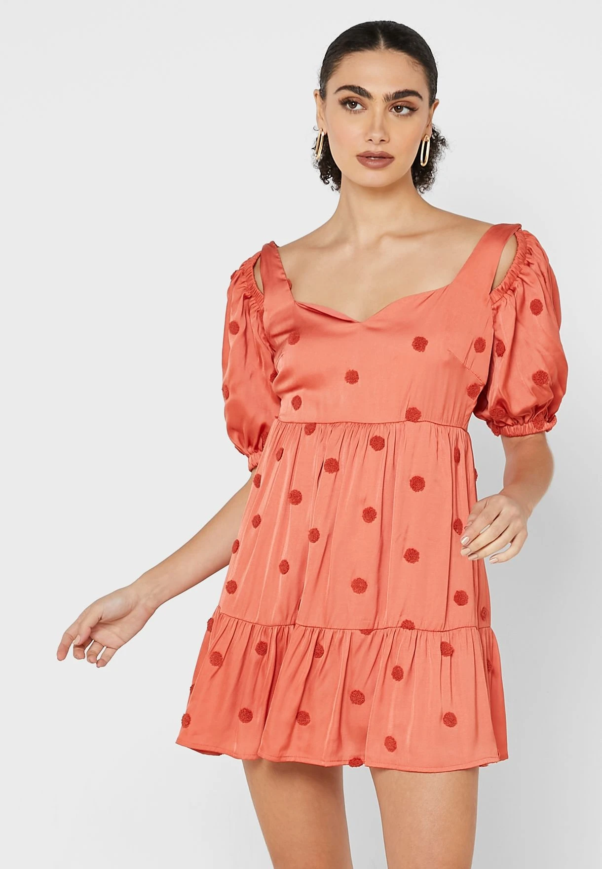 Printed Babydoll Mini Dress 1 Printed Babydoll Mini Dress