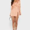 Public Desire Front Slit V-Neck Wrap Dress