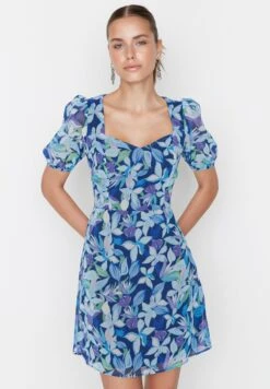 Trendyol Puff Sleeve Floral Dress