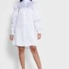 Ruched Sleeve Shirt Dress