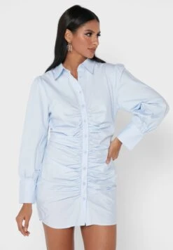 Balloon Sleeves Ruched Dress