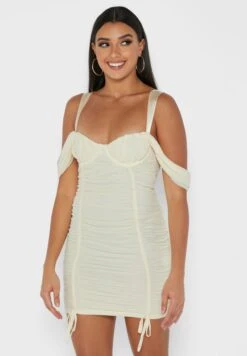 Ruched Off Shoulder Dress