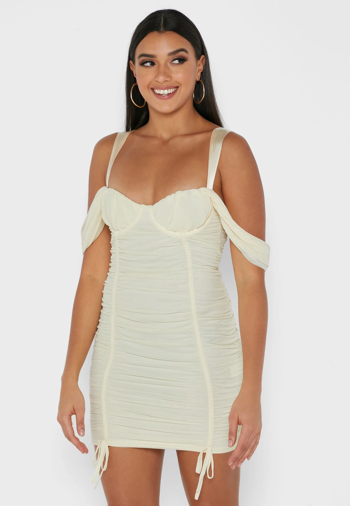 Ruched Off Shoulder Dress 1 Ruched Off Shoulder Dress
