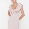 Trendyol Plunge Neck Ruffle Detail Dress