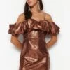 Trendyol Cold Shoulder Textured Dress