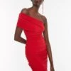Trendyol One Shoulder Pleated Bodycon Dress