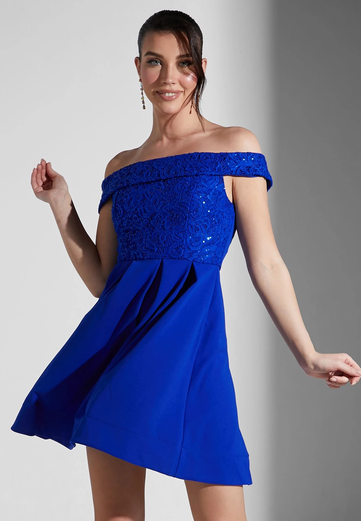 Bardot Pleated Skater Dress 1 Bardot Pleated Skater Dress