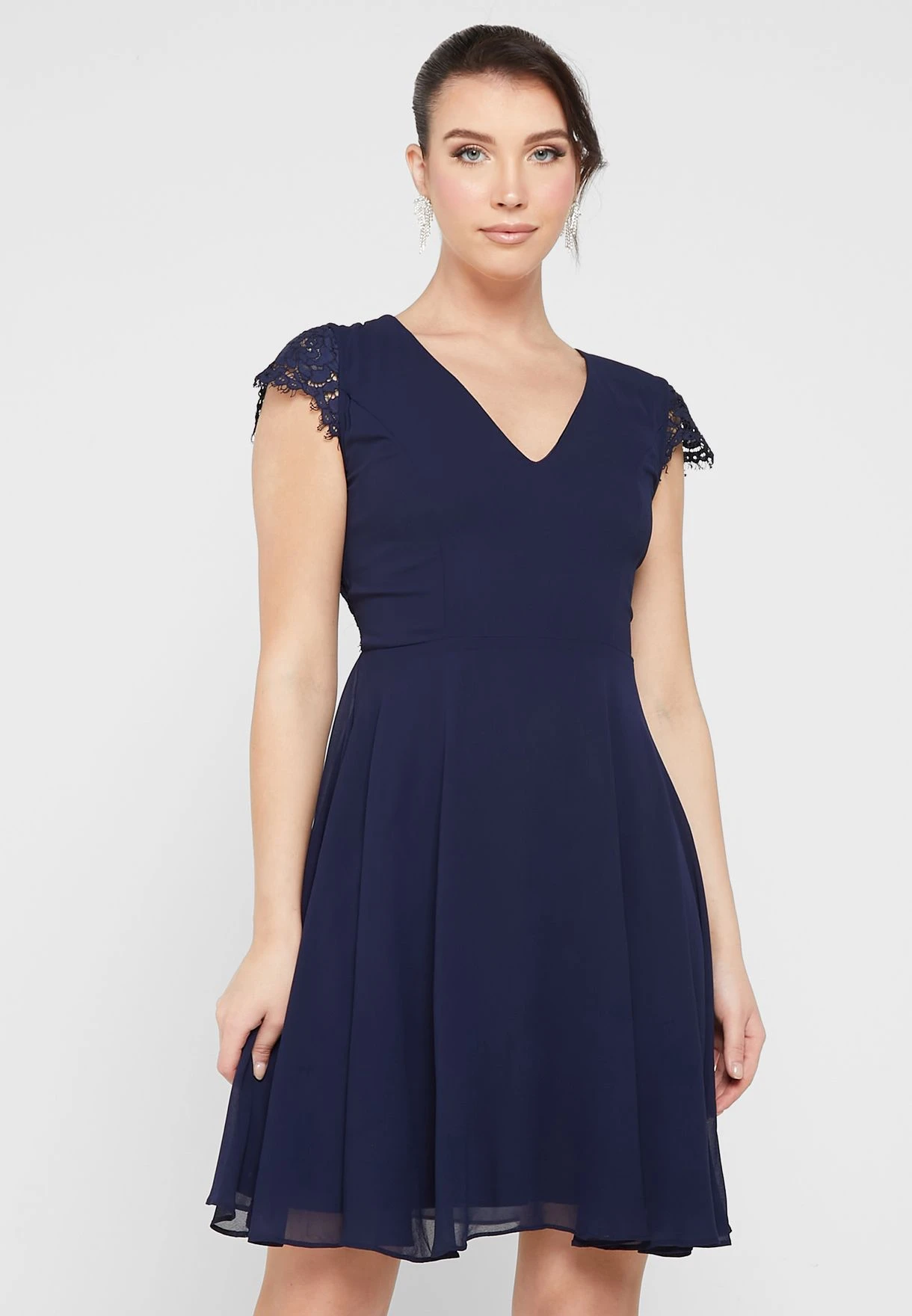 Open Back Plunge Neck Dress 1 Open Back Plunge Neck Dress