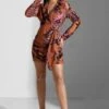Surplice Neck Printed Dress