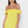 Ruffle Detail Bardot Dress