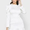 Cyrene Shirred Puff Sleeve Dress