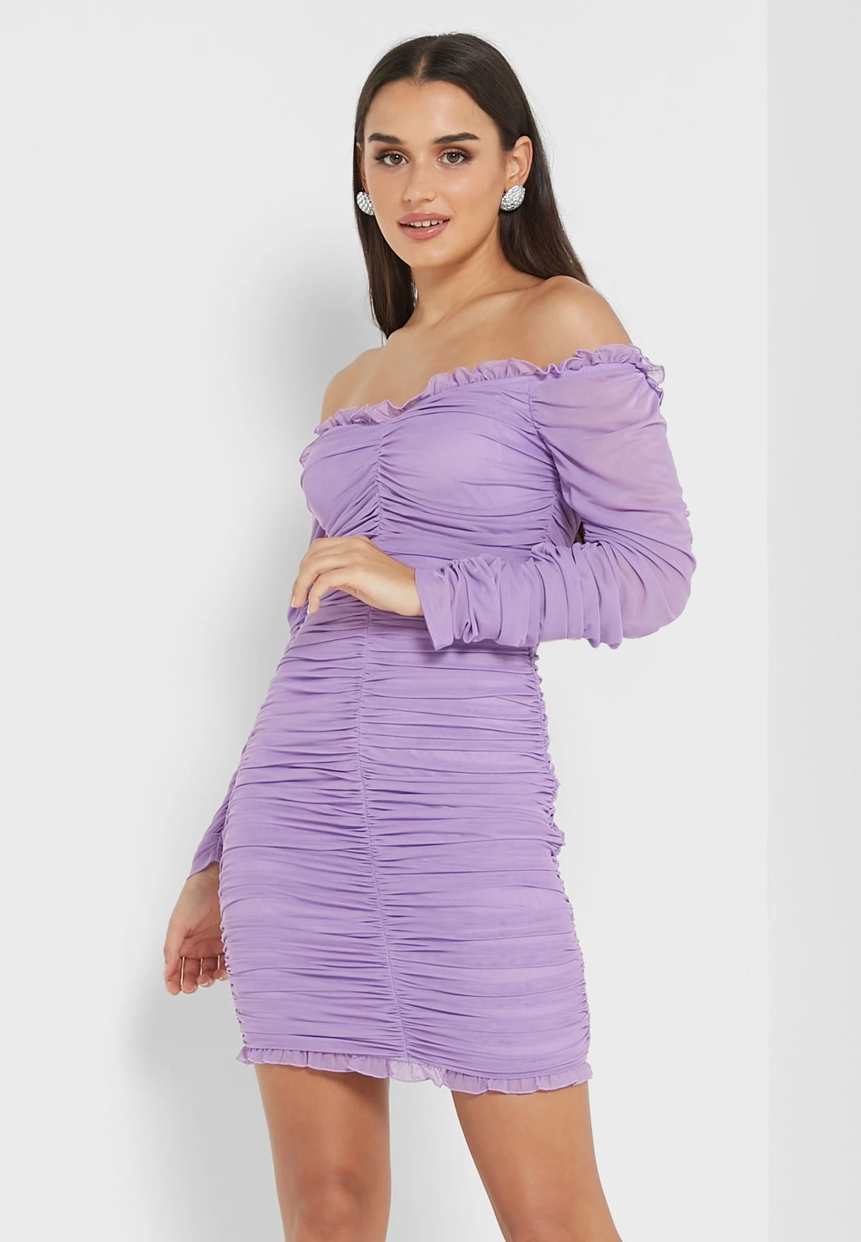 Little Mistress Bardot Ruched Dress 1 Little Mistress Bardot Ruched Dress