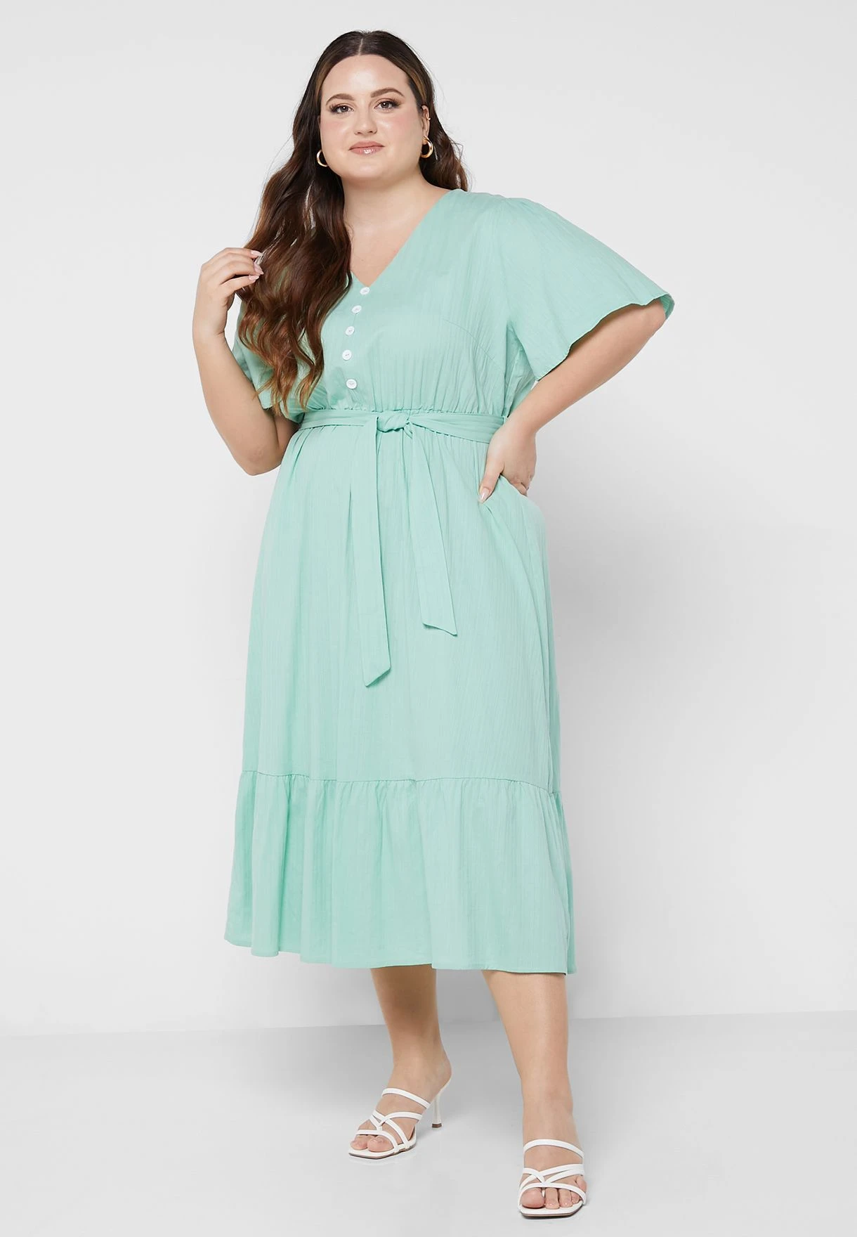 Flouncy Sleeve A-Line Dress 1 Flouncy Sleeve A-Line Dress