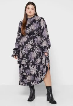 Floral Print Layered Dress