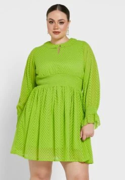 Puff Sleeve Flare Dress