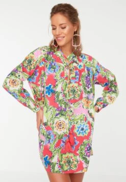 Trendyol Tie Neck Printed Dress