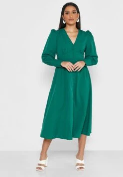 ELLA Puff Sleeve Empire Waistline Detail Dress