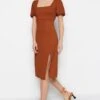 Trendyol Square Neck Slit Detail Dress
