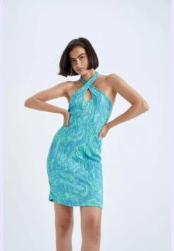 DeFacto Woman Bodycon Wrap Short Sleeve Knitted Dress