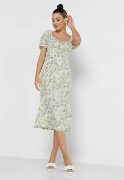 ELLA Printed Drawstring Detail Dress