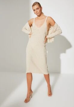 Trendyol Plunge Knitted Dress
