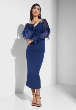 Tie Up Sleeve Mesh Detail Dress