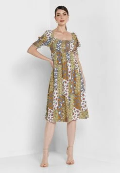 ELLA Printed Puff Sleeve Dress
