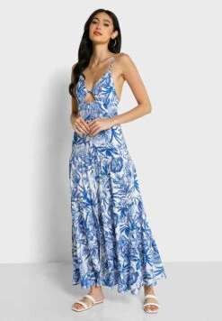 ELLA Plunge Neck Cutout Detail Dress