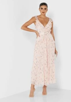 Belted Floral Printed Dress