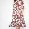 Koton Floral Print Shirt Dress