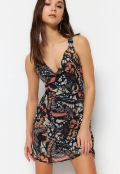 Trendyol Cowl Neck Printed Dress