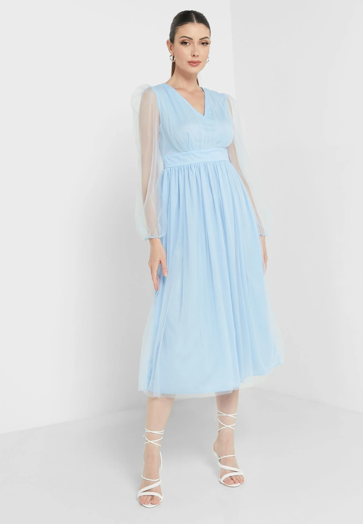 ELLA Lace Sleeve Flare Dress 1 ELLA Lace Sleeve Flare Dress