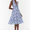 Trendyol Halter Neck Floral Print Skater Dress
