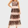 Tiered Strappy Lace Detail Dress