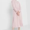 ELLA Button Detail Puff Sleeve Dress