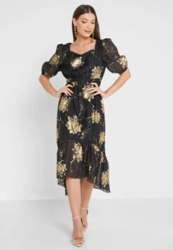 ELLA Asymmetrical Hem Ruffled Dress