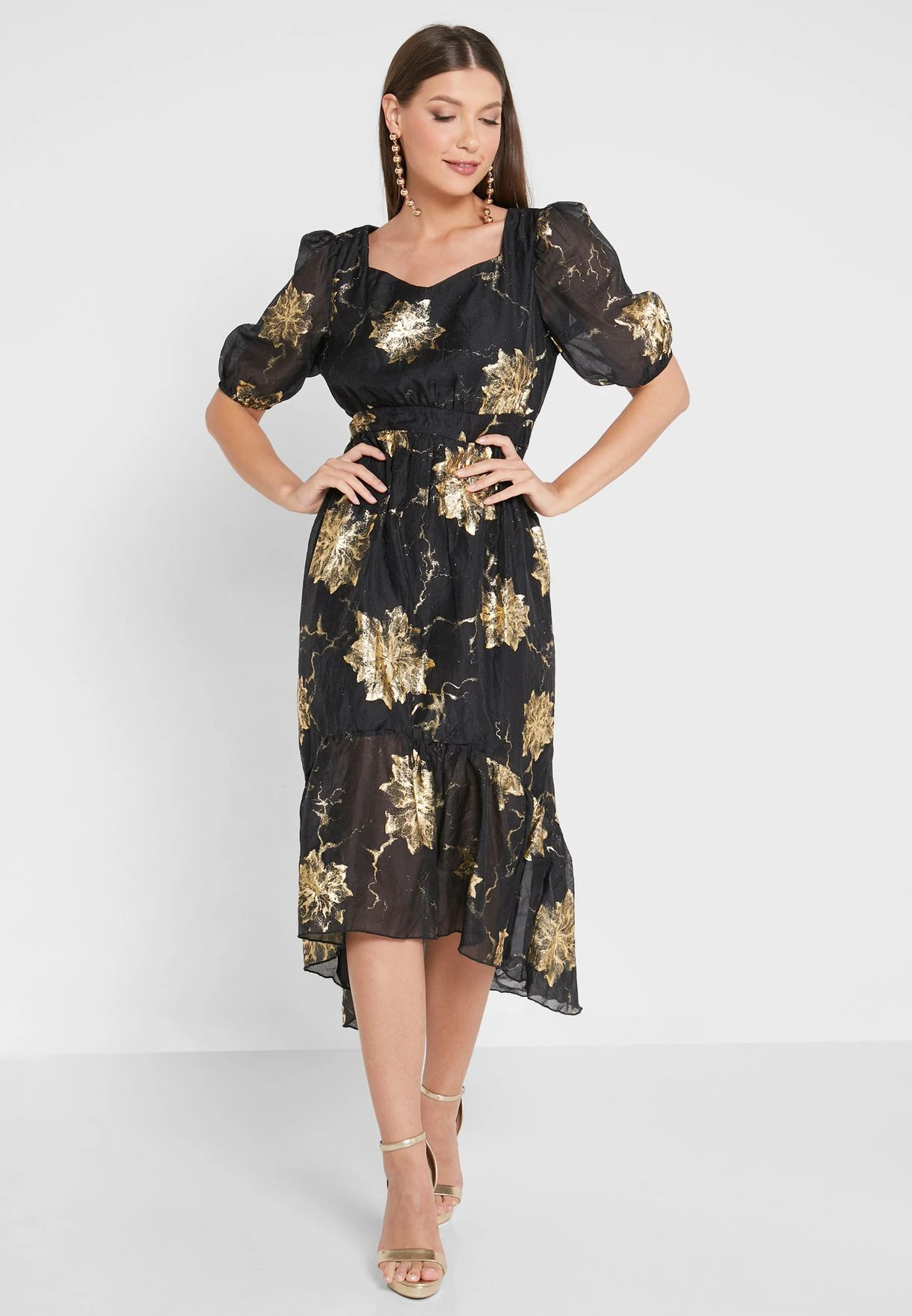 ELLA Asymmetrical Hem Ruffled Dress 1 ELLA Asymmetrical Hem Ruffled Dress