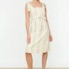 Trendyol Striped Tie Shoulder Dress