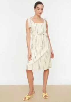 Trendyol Striped Tie Shoulder Dress
