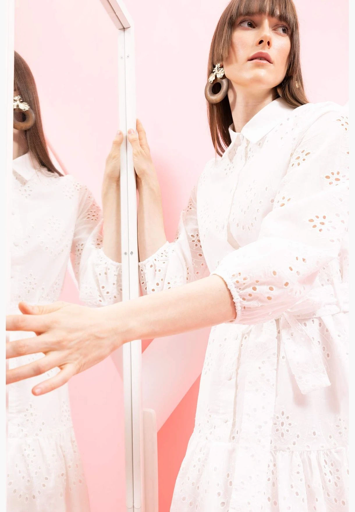 DeFacto Woman Shırt Neck Long Sleeve Woven Dress 1 DeFacto Woman Shırt Neck Long Sleeve Woven Dress