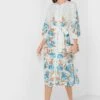 Button Detail Printed Dress
