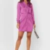 Front Twisted Shirt Dress